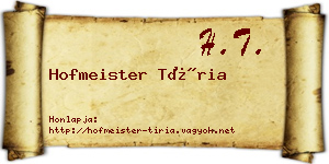 Hofmeister Tíria névjegykártya